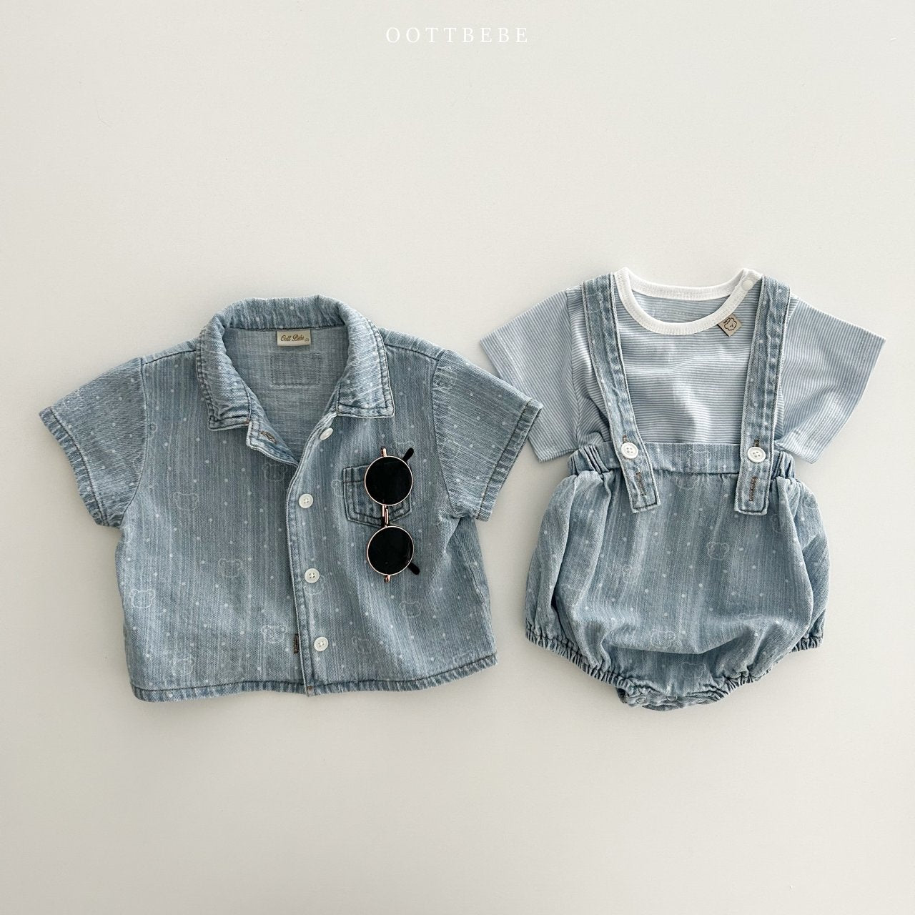 OOTTBEBE Bear Bear Dungarees