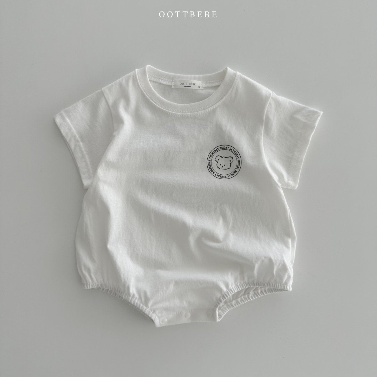 OOTTBEBE 熊仔頭LOGO 包屁衣
